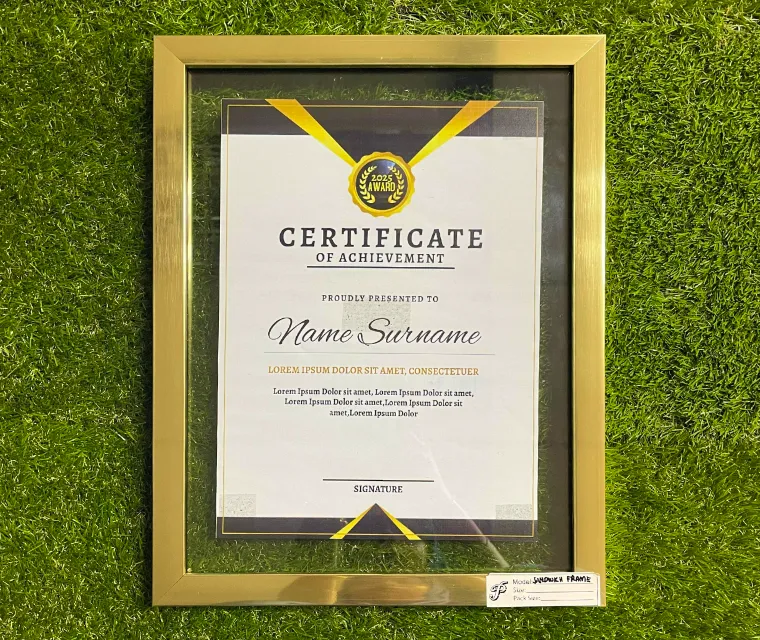 PreMo Frame Certificate / Appreciation Frame - Best Selling Gold Series