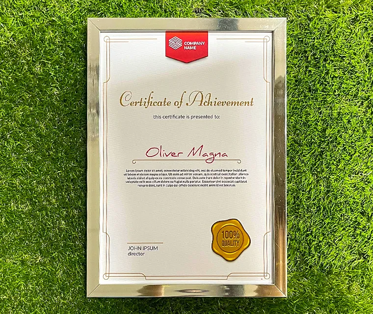 PreMo Frame Certificate / Appreciation Frame - Regular Series