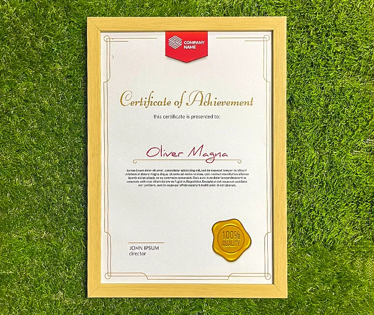 PreMo Frame Certificate / Appreciation Frame - Regular Series