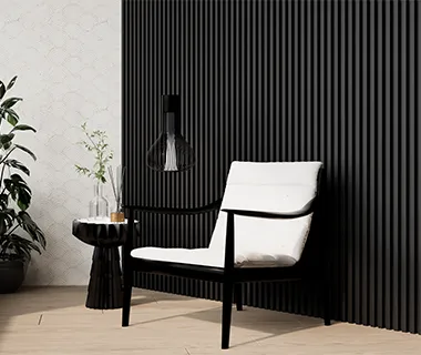 PreMo Wall Fluted Panel B&W Series - Elegant Black