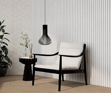 PreMo Wall Fluted Panel B&W Series - Elegant White