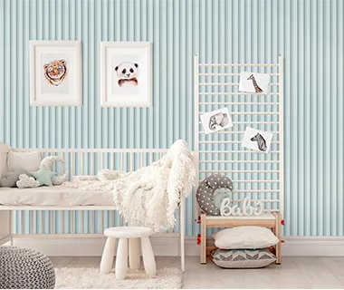 PreMo Wall Fluted Panel Paster Series - Baby Blue