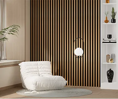 PreMo Wall Fluted Panel BonLux Series - Modern Beige Black